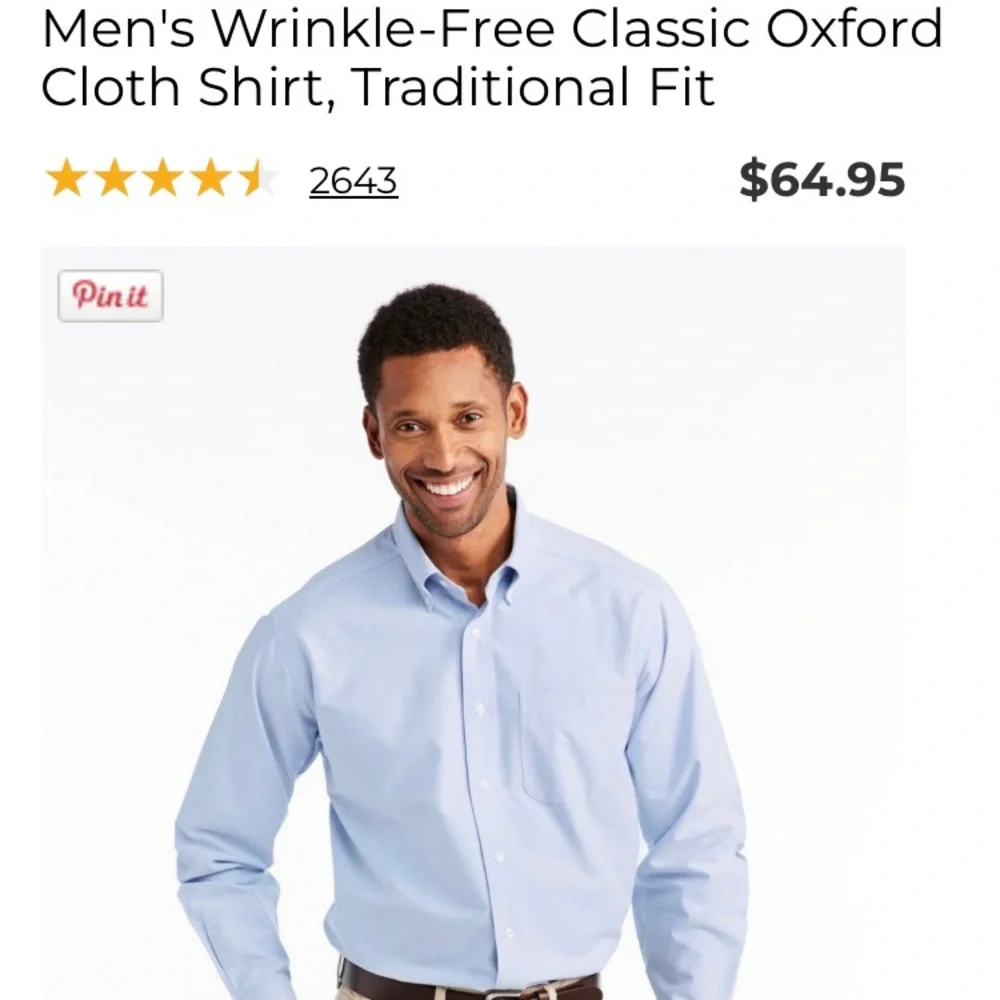 L.L. Bean Classic Wrinkle Resistant Oxford Shirt Men's 15 34 Sun Yellow NWT - Picture 12 of 12
